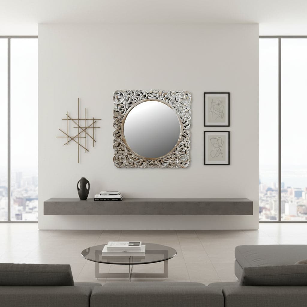 WOODEN TEAK MIRROR