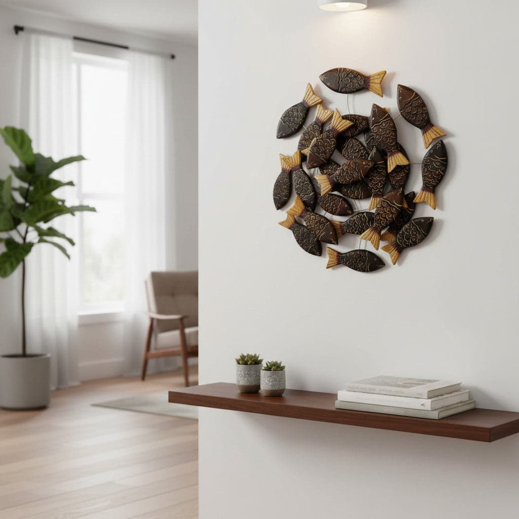 Handcrafted Wooden Fish Wall Art