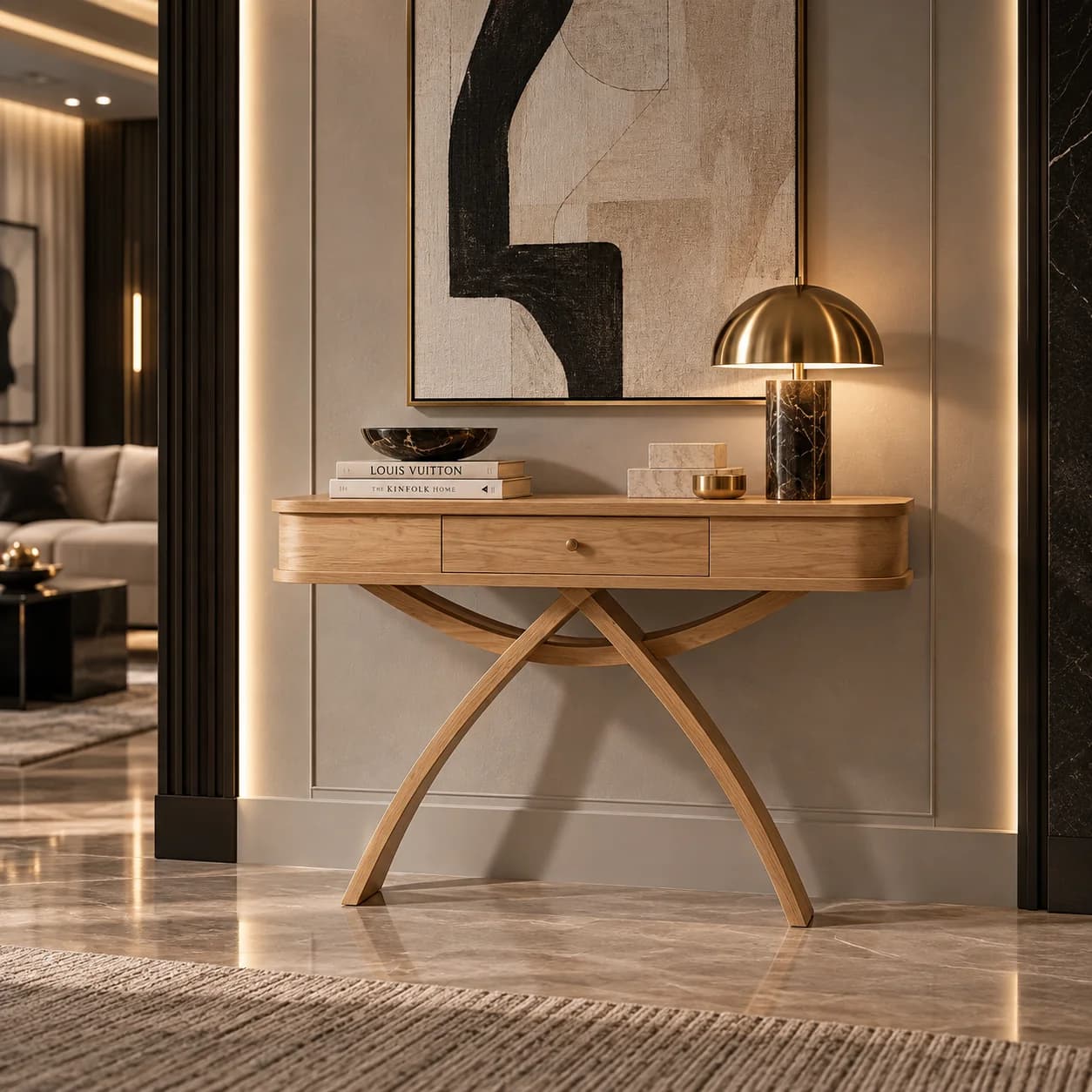 Tri-leg Console | Natural 80x120x50cm
