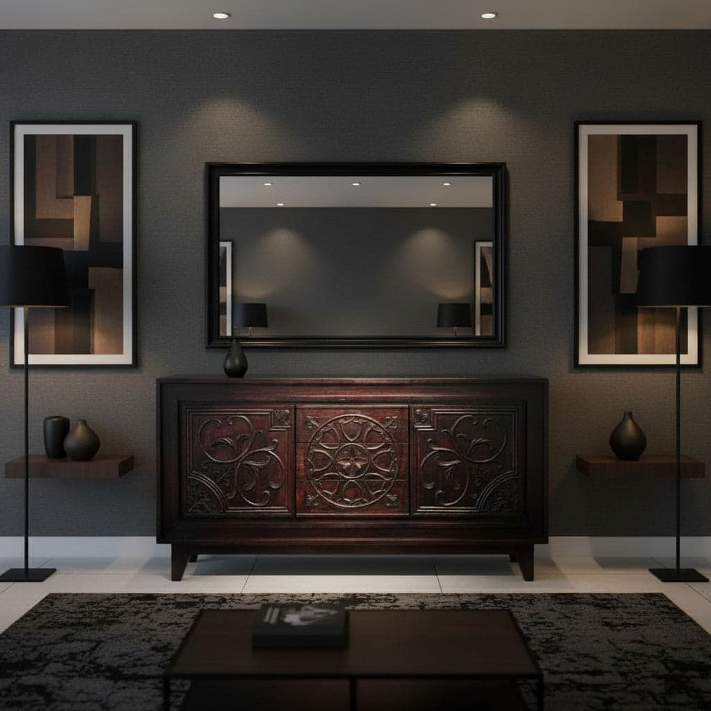 Sideboard with 2 Doors & 3 Drawers | Dark Brown