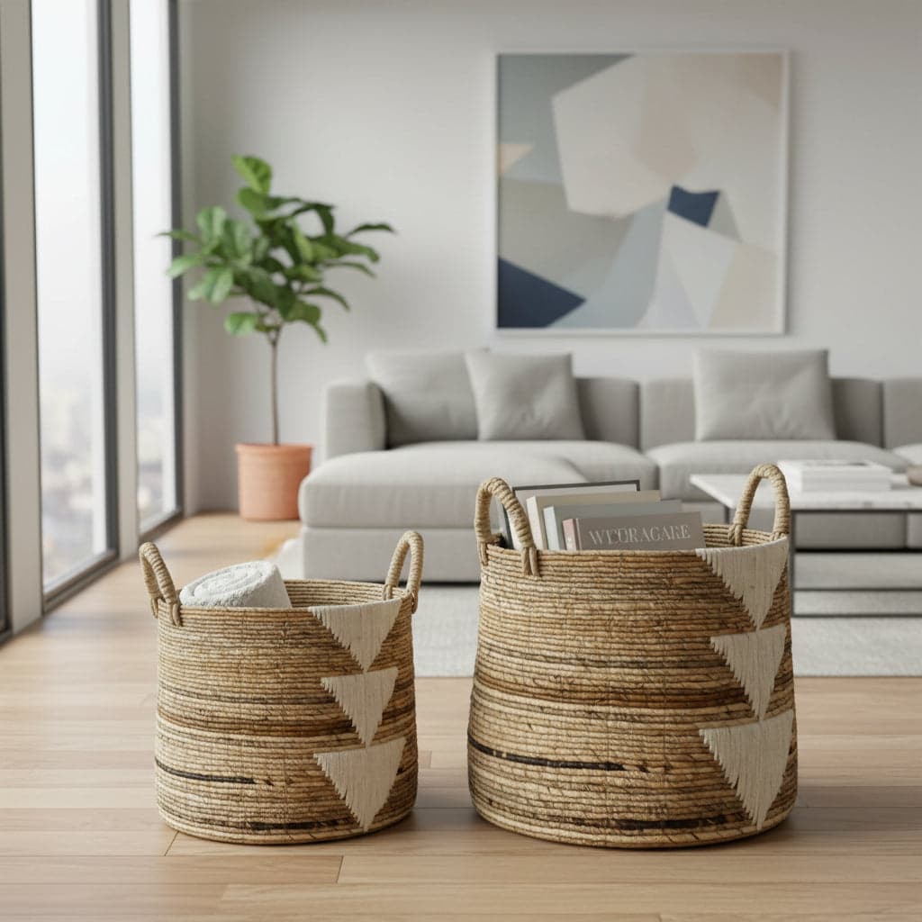 Basket White Triangles | Large