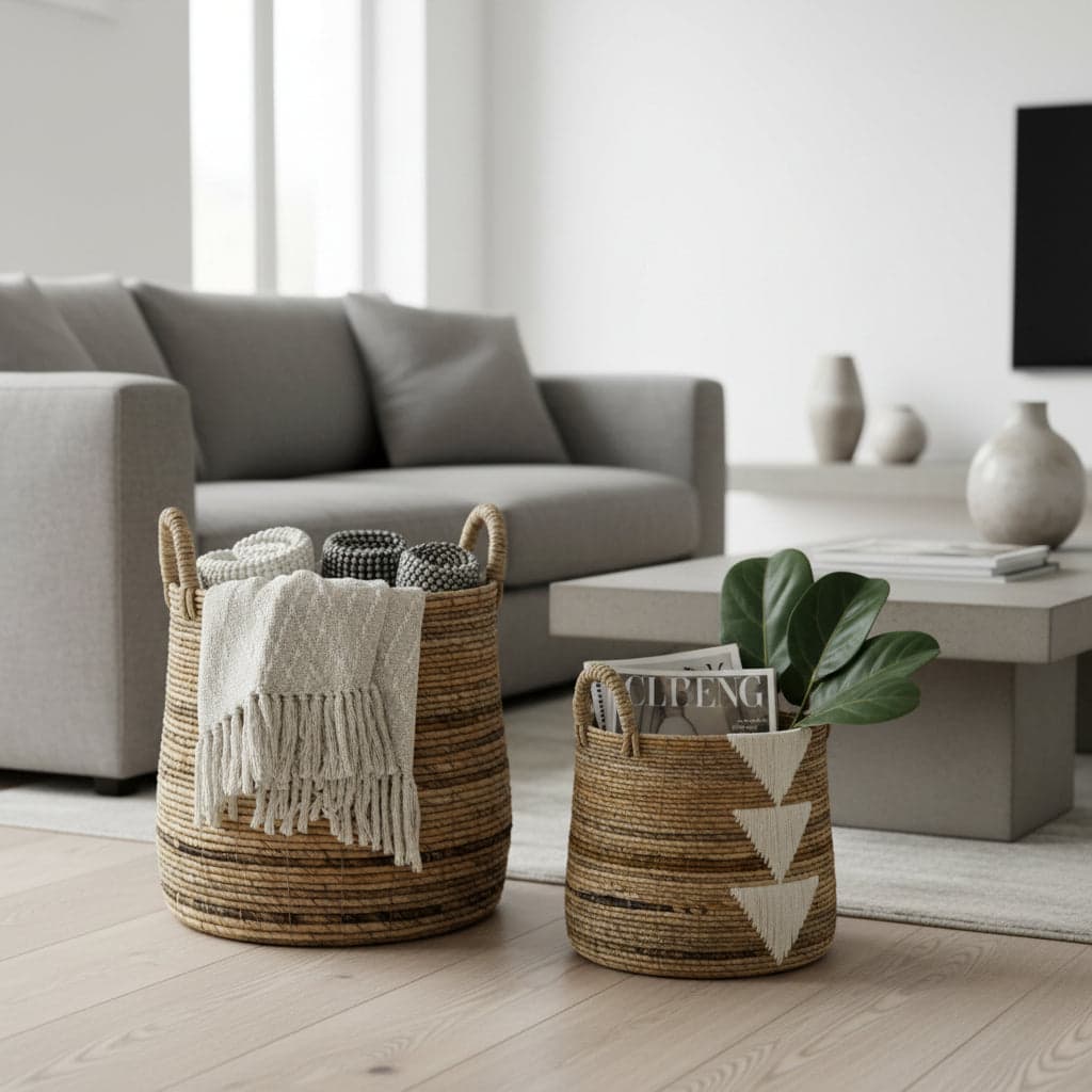 Basket | Small, White Triangles