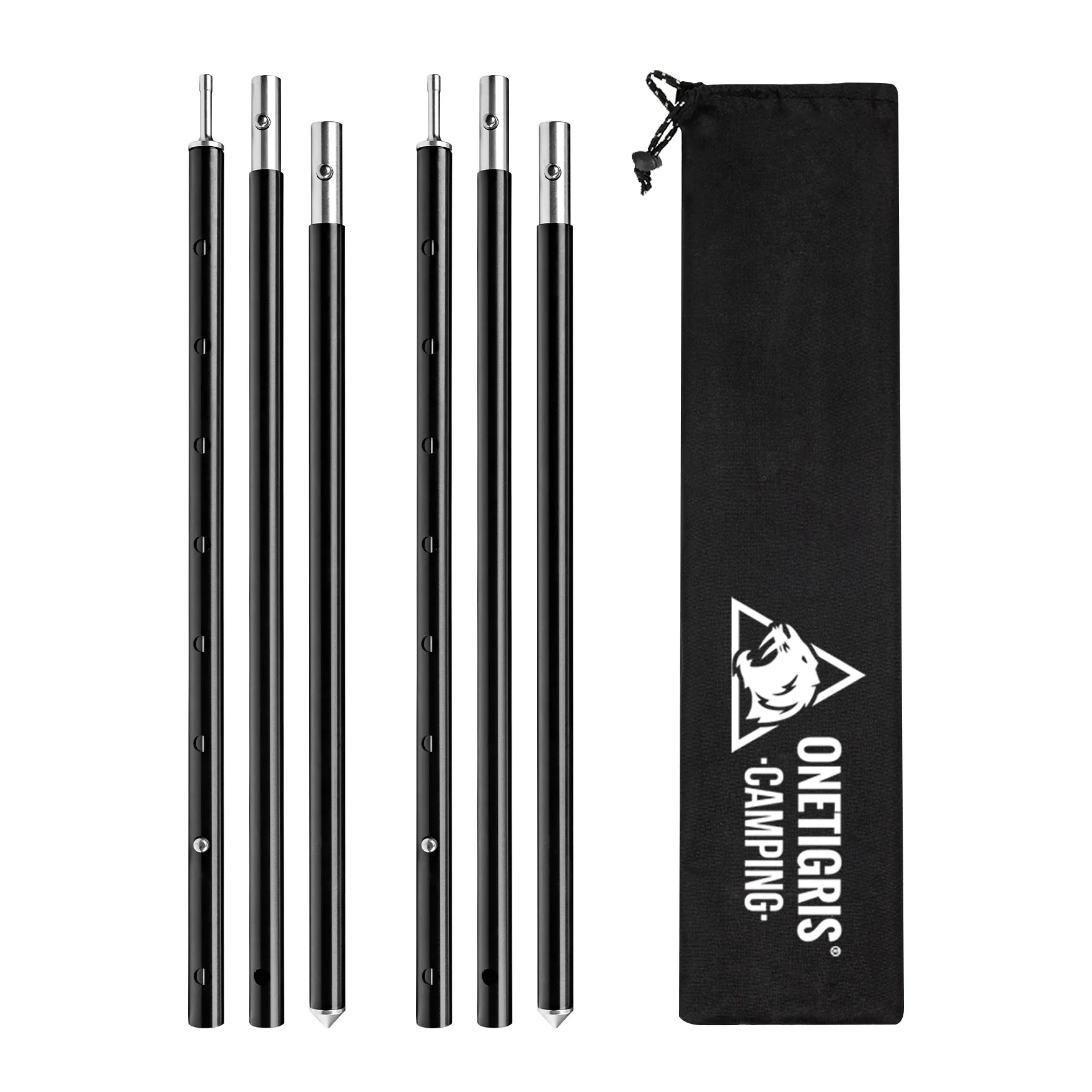 OneTigris 6061 Aluminium Telescopic Tarp Poles, Set of 2
