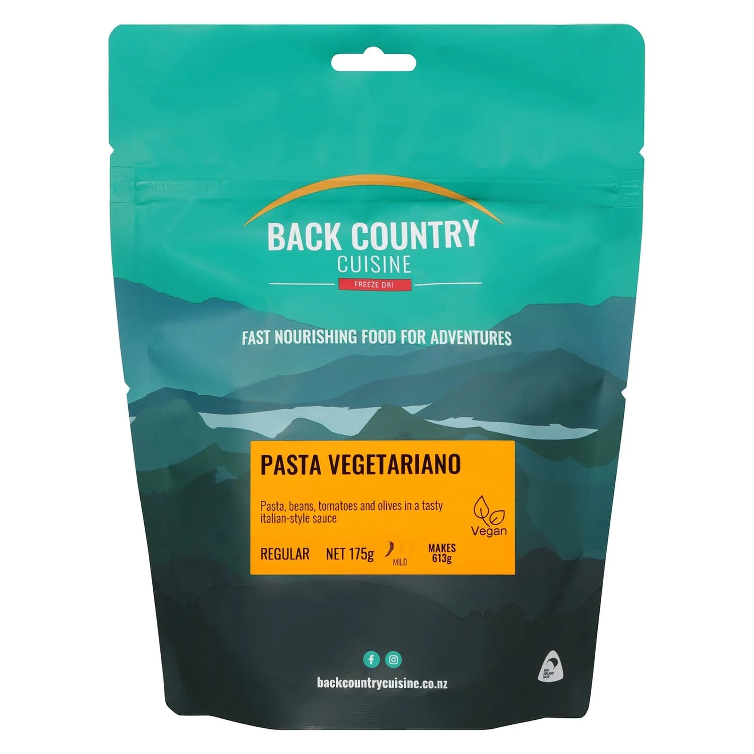 Back Country Cuisine Freeze Dried Pasta Vegetariano, 613g - Vegan