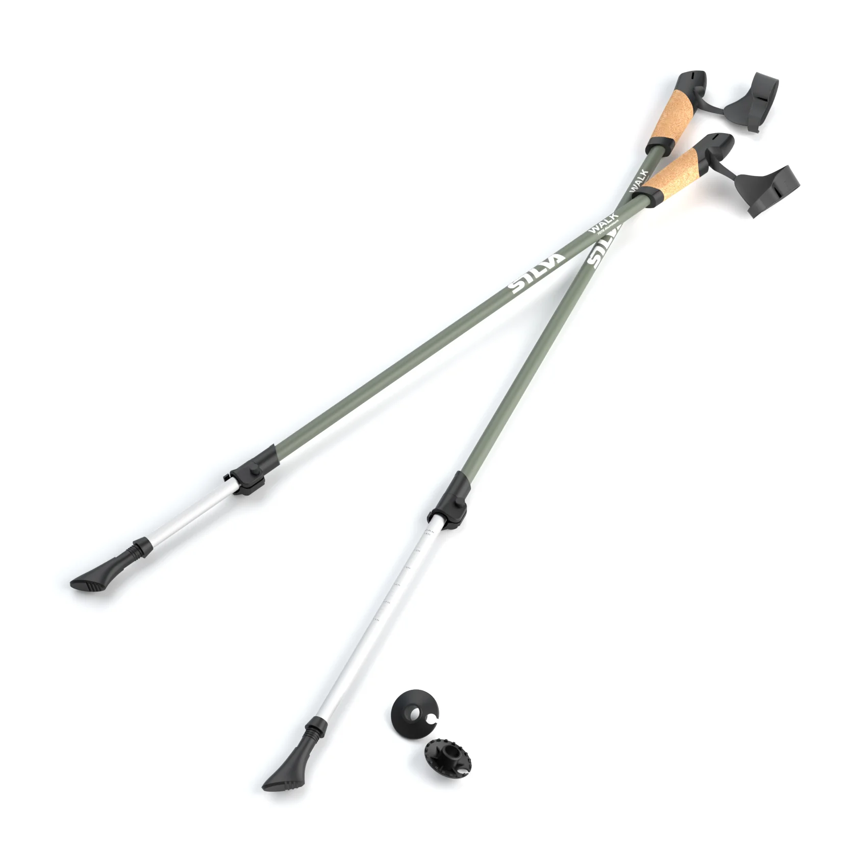 Silva Walking Poles with Cork Handles, Set of 2
