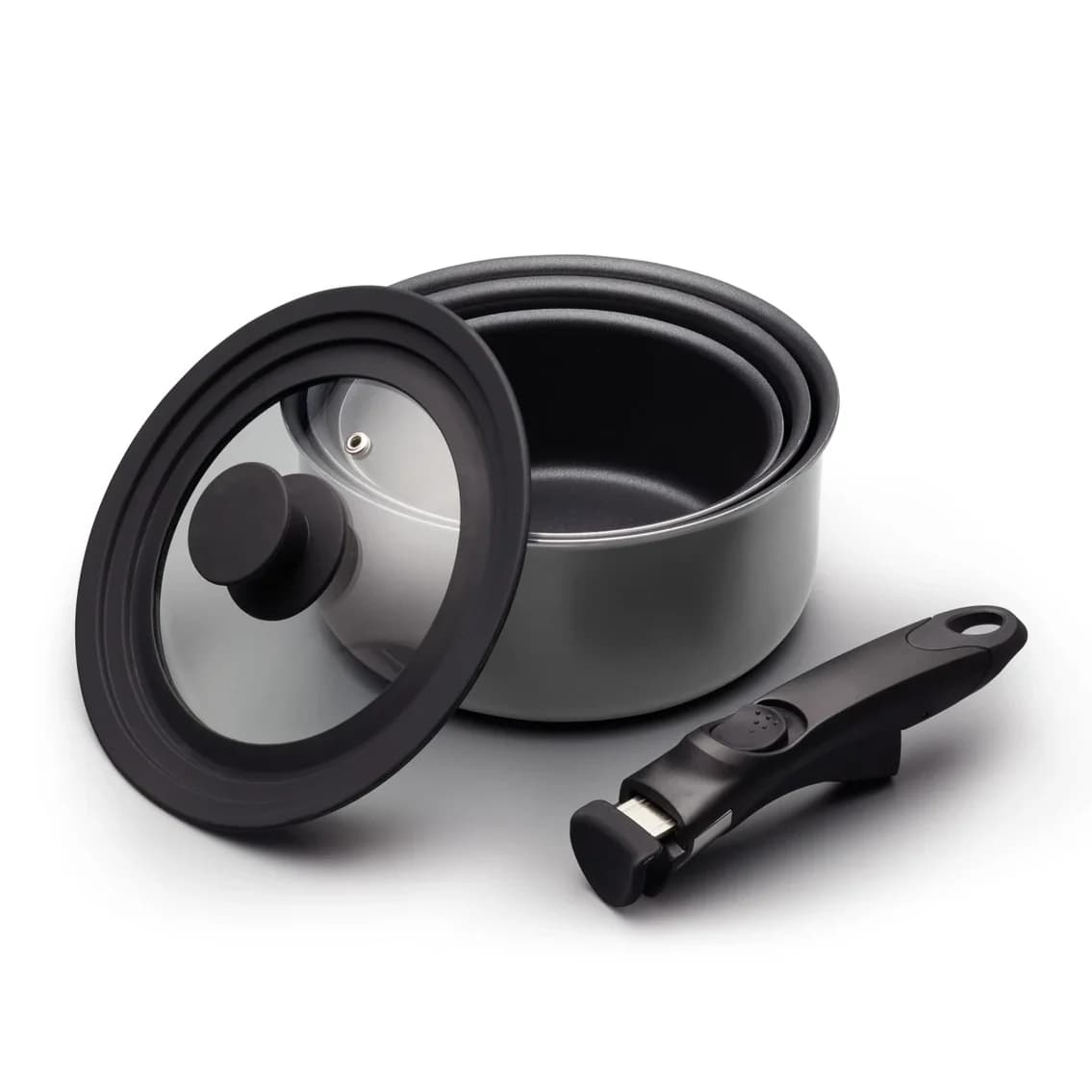 MasterClass Smart Space Non-Stick 3 Piece Saucepan Set