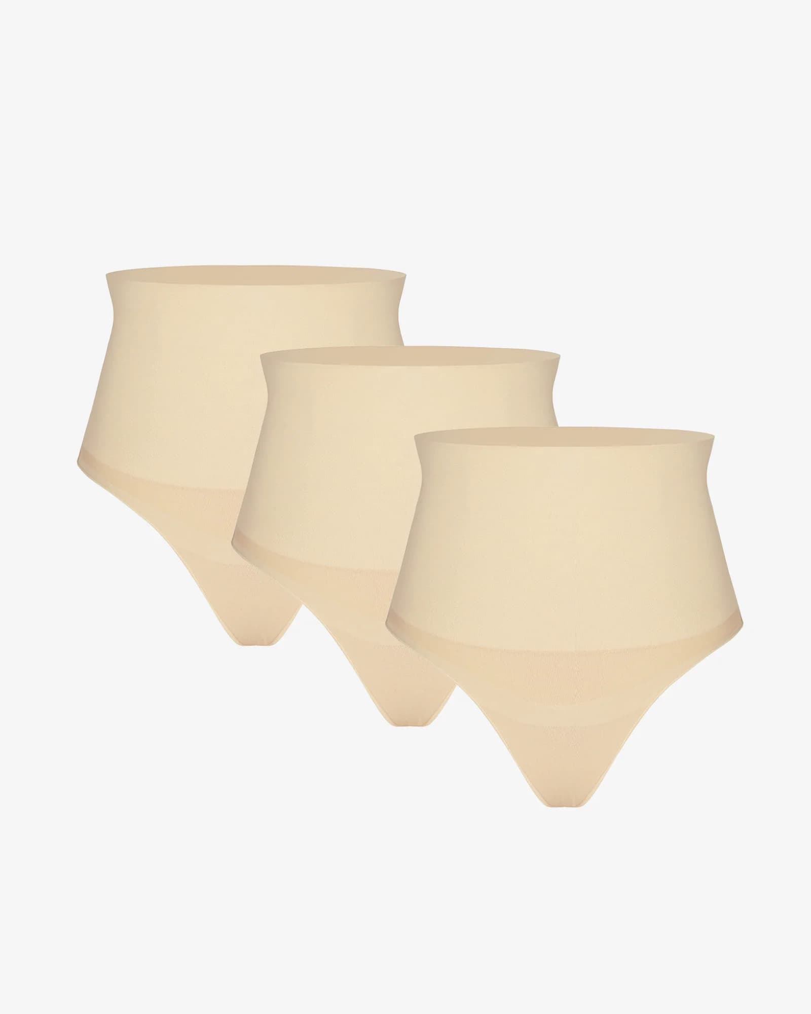 Zoey High-Waist Thong 3-Pack Champagne Beige