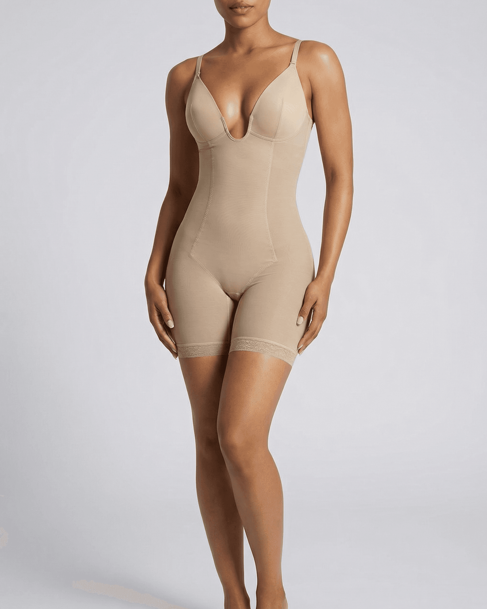 Mia Plunge Mid-Thigh Bodysuit