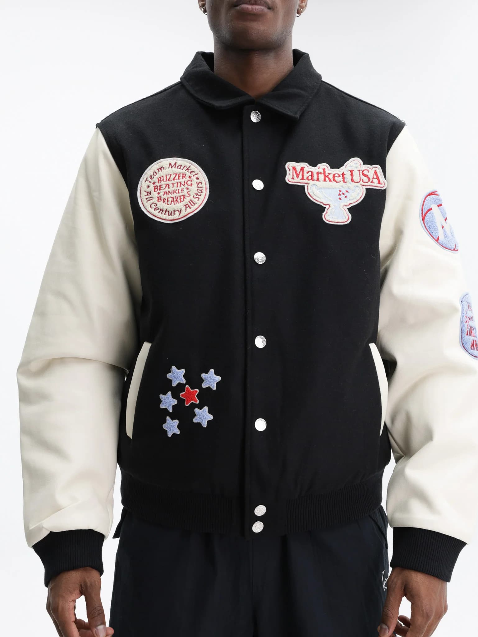 Market Varsity Jacket Black-White