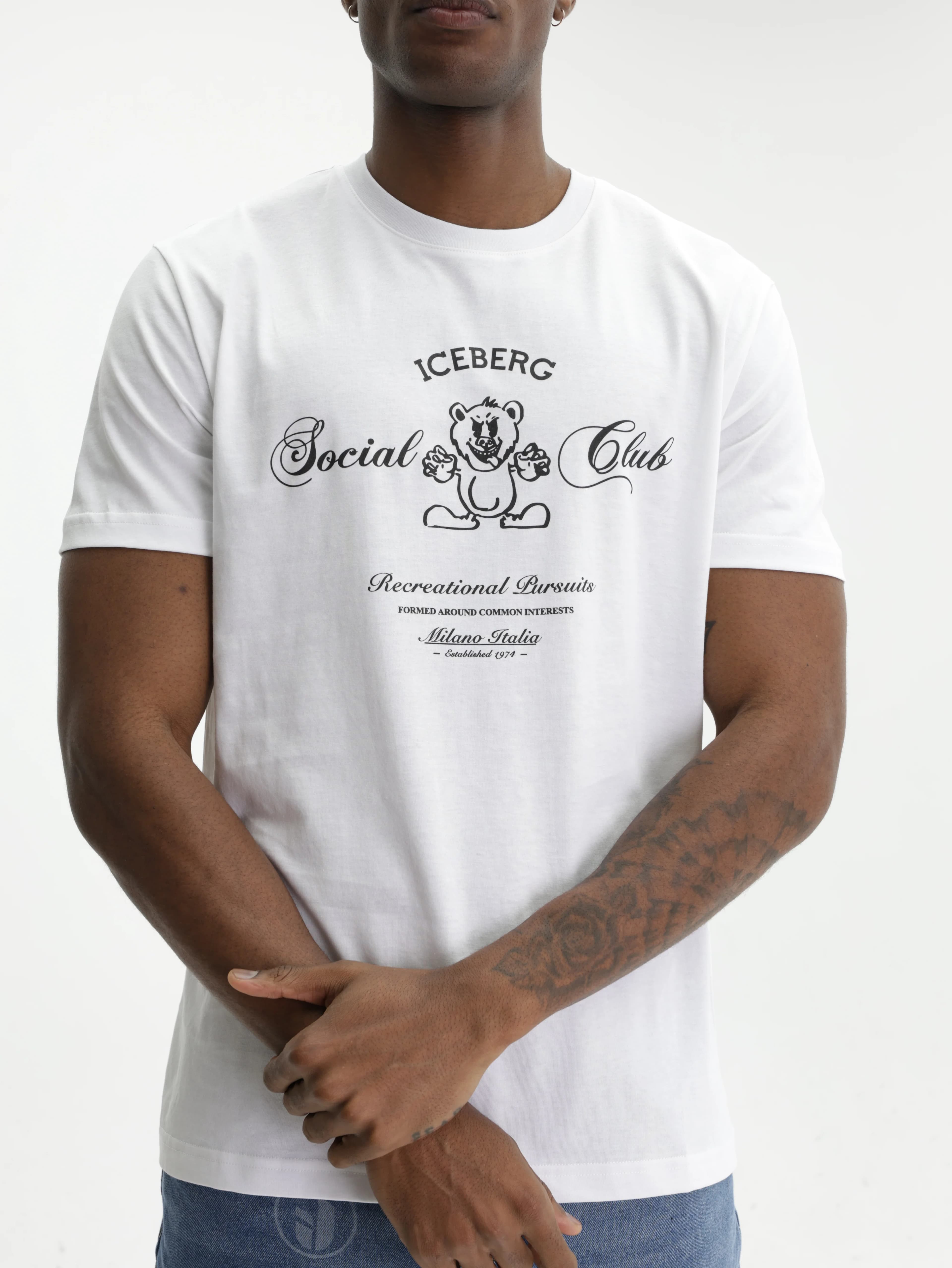 Iceberg T-Shirt Social Club Print White
