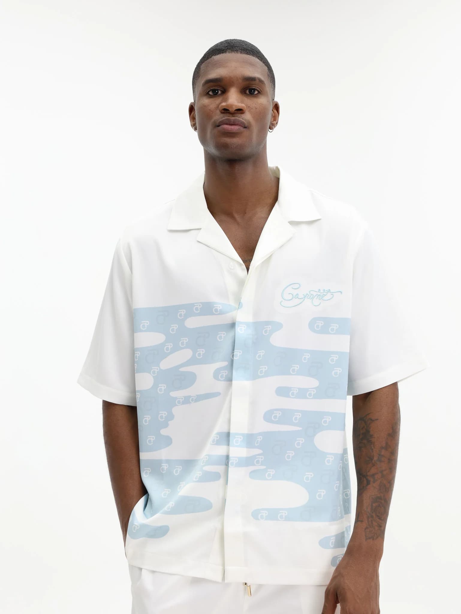 Capone Shirt Allover Print Blue