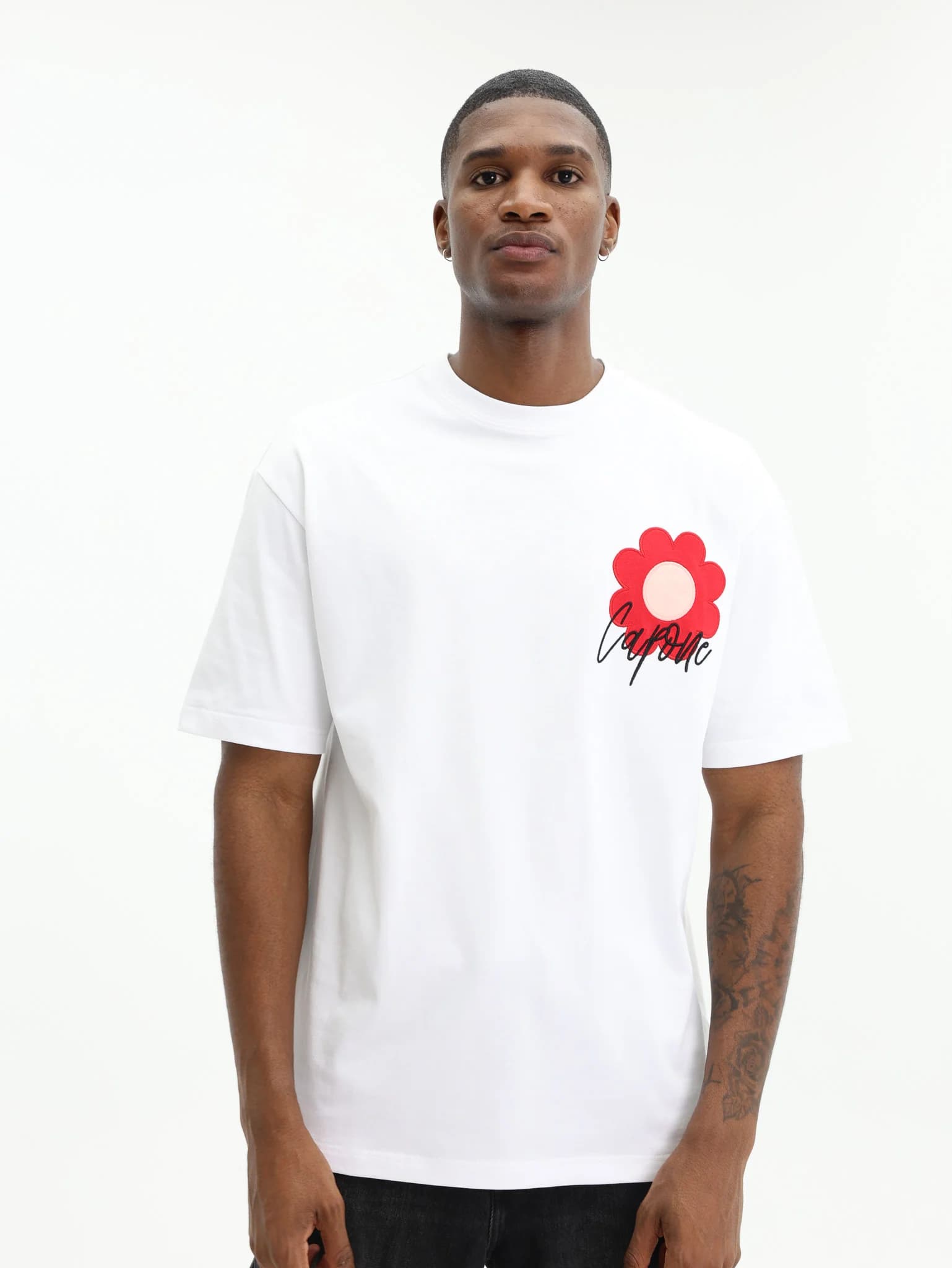 Capone T-Shirt Flower Logo White