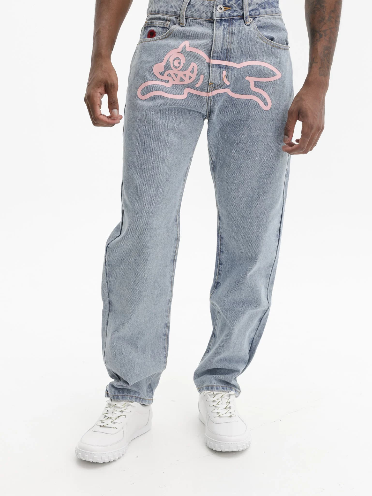 Ice Cream Jeans Running Dog Heavy Wash Blue