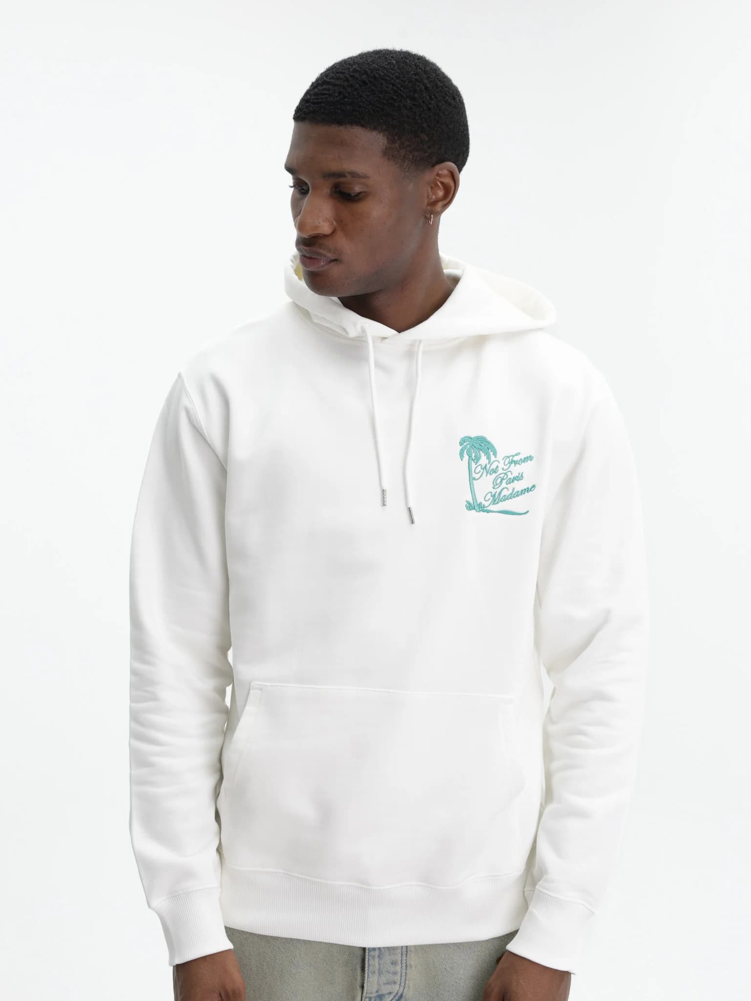 Drole Hoodie Slogan Palmier Off White