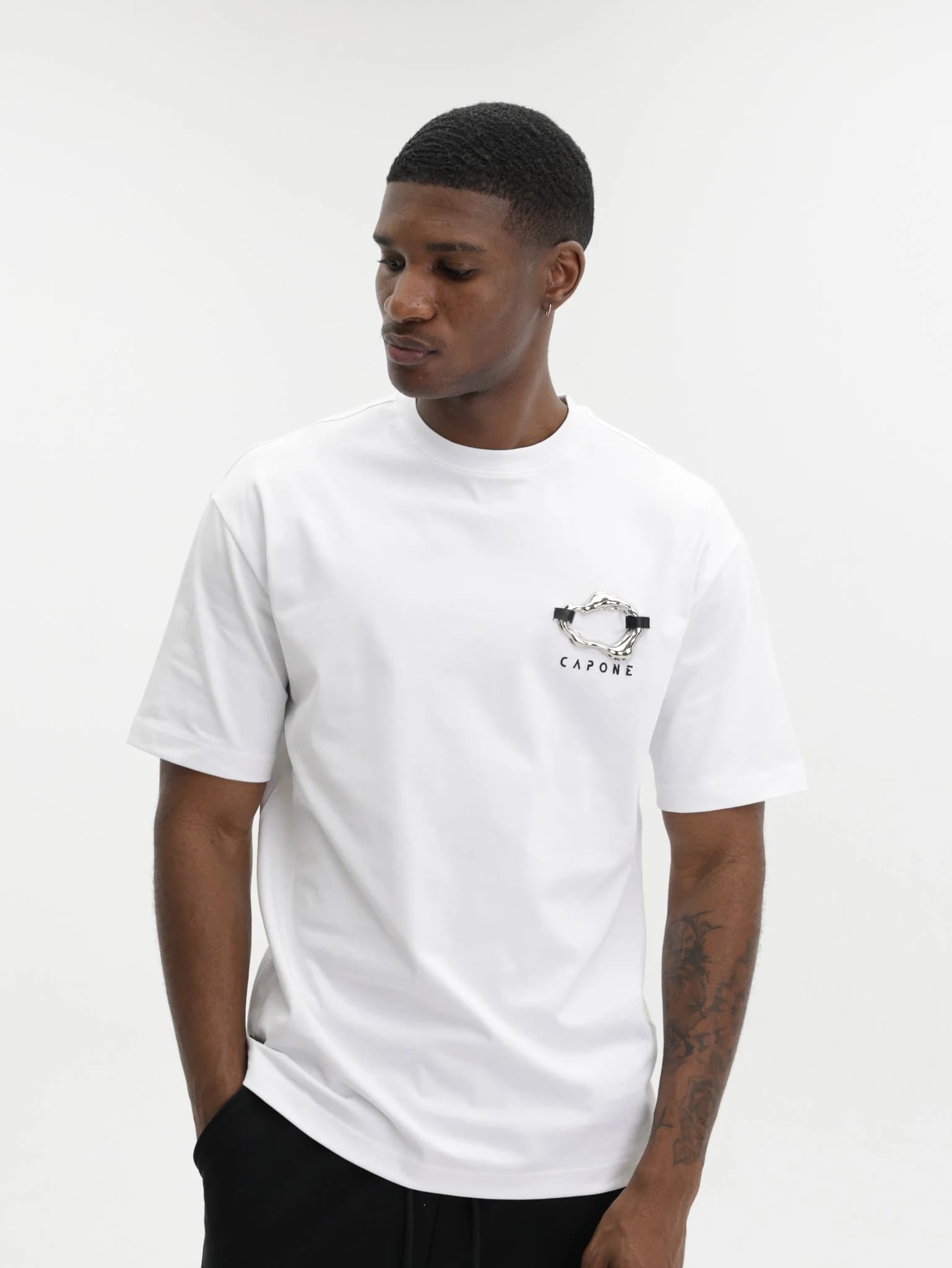 Capone T-Shirt Metallic Logo White