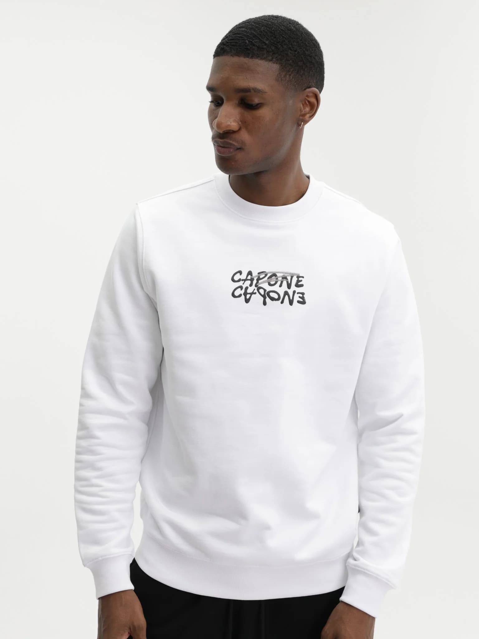 Capone Sweater Double Logo White