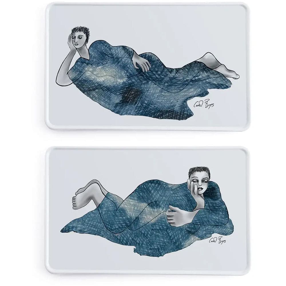 Carrol Boyes Set Of 2 Rectangular Platters, Indigo Girls