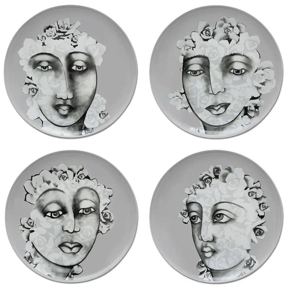 Carrol Boyes Succulent Faces Dinner Plates, Set Of 4