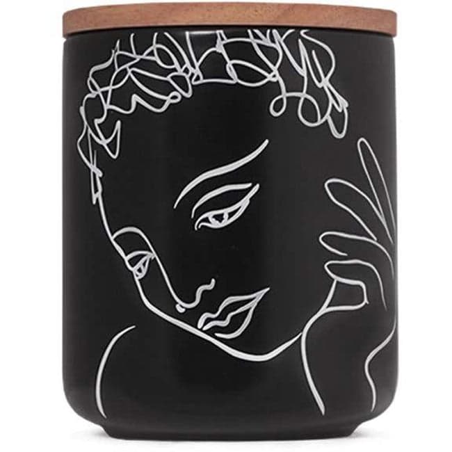 Carrol Boyes Black Sketchbook Small Canister With Rubberwood Lid