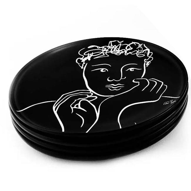 Carrol Boyes Black Sketchbook Dinner Plates, Set Of 4