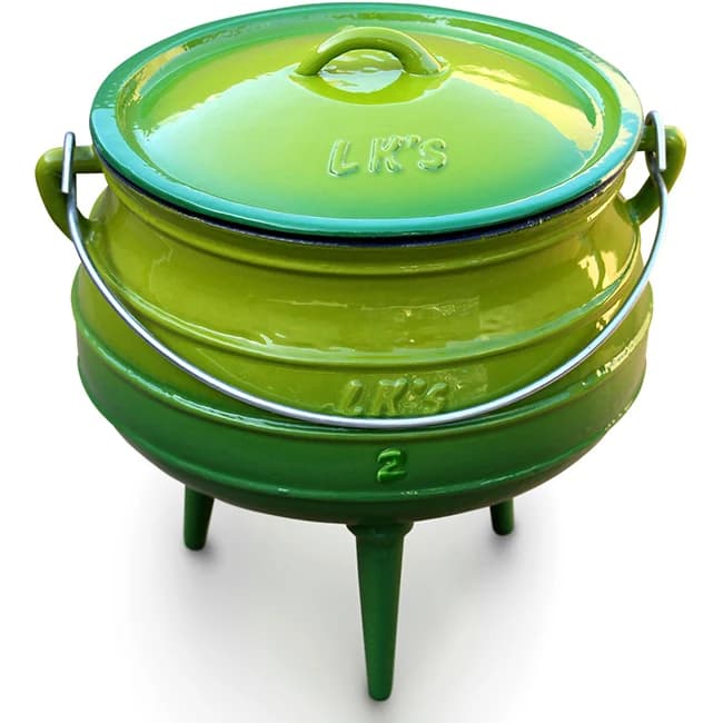 LK's Enamelled Cast Iron Potjie Pot, Green
