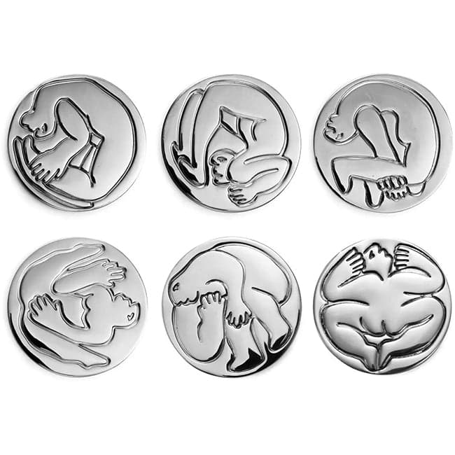 Carrol Boyes Coaster Set, 6pc, Figures