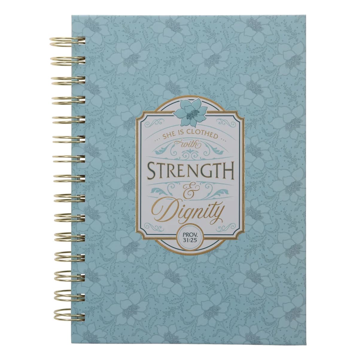 Strength and Dignity Teal Hardcover Wirebound Journal
