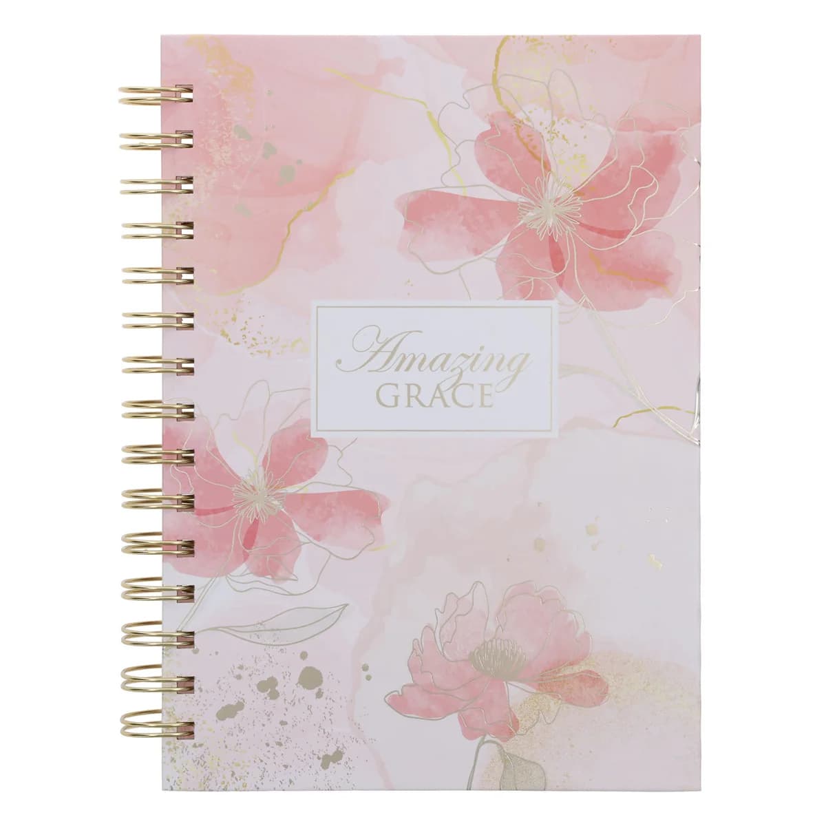 Amazing Grace Pink Floral Hardcover Wirebound Journal