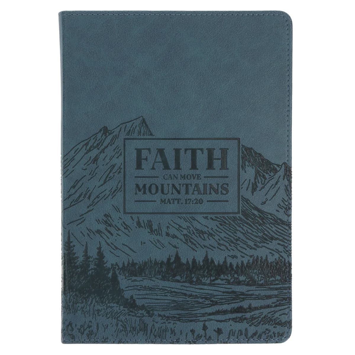 Faith Can Move Mountains Faux Leather Journal