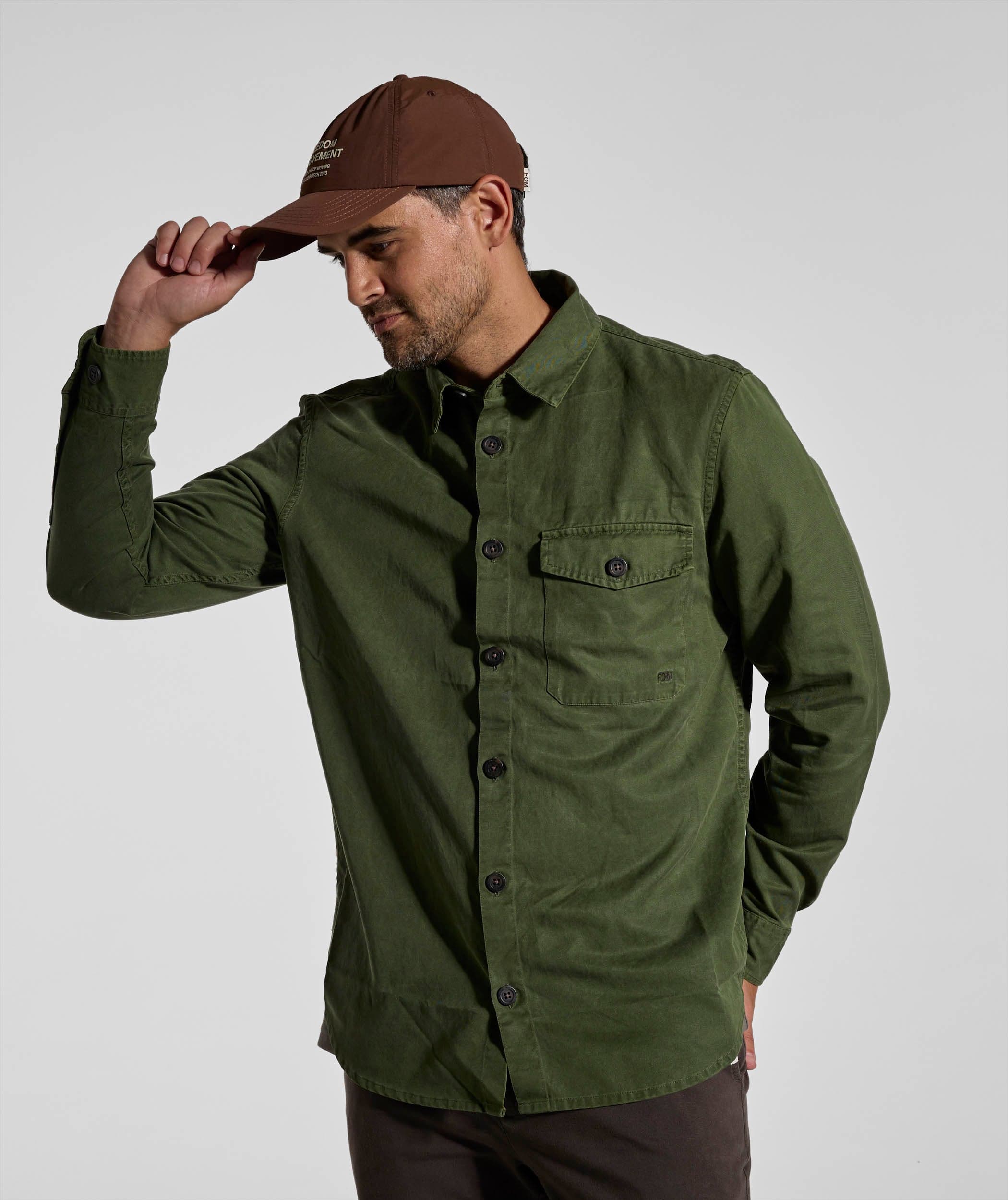 Mens Lyocell Blend Shirt - Forest