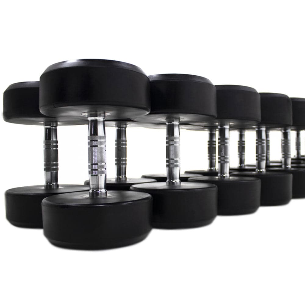 Powercore Round Rubber Dumbbells 45Kg (Pair)
