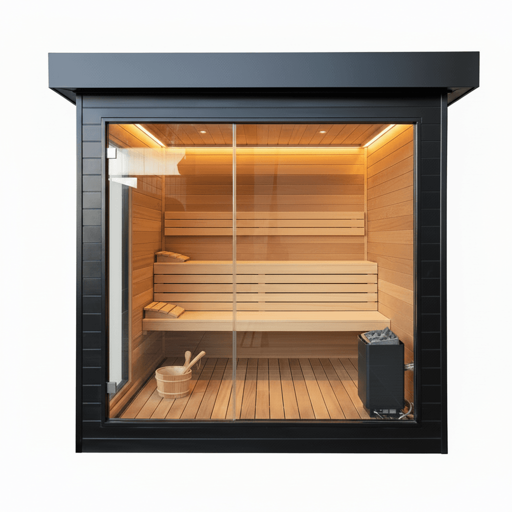 Powercore 4 Person Outdoor Steam Sauna (Black)