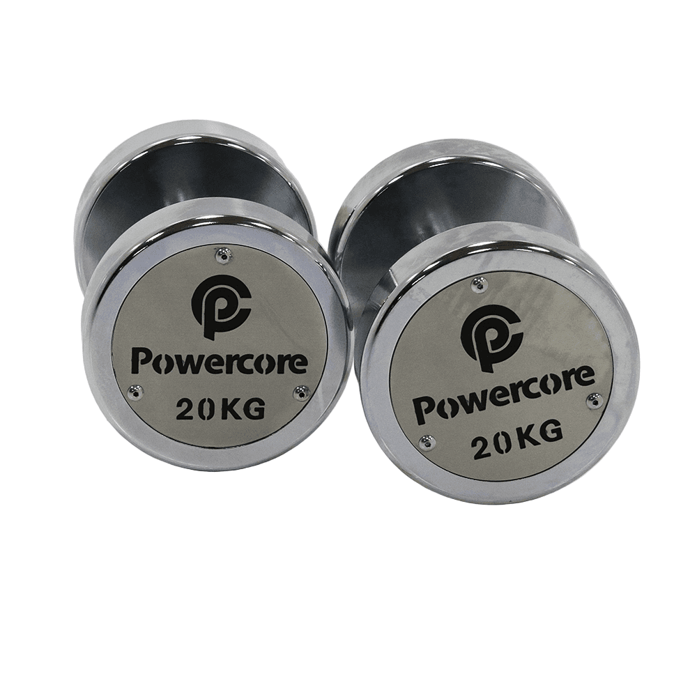 Powercore Electroplated Steel Dumbbell 20KG (pair)