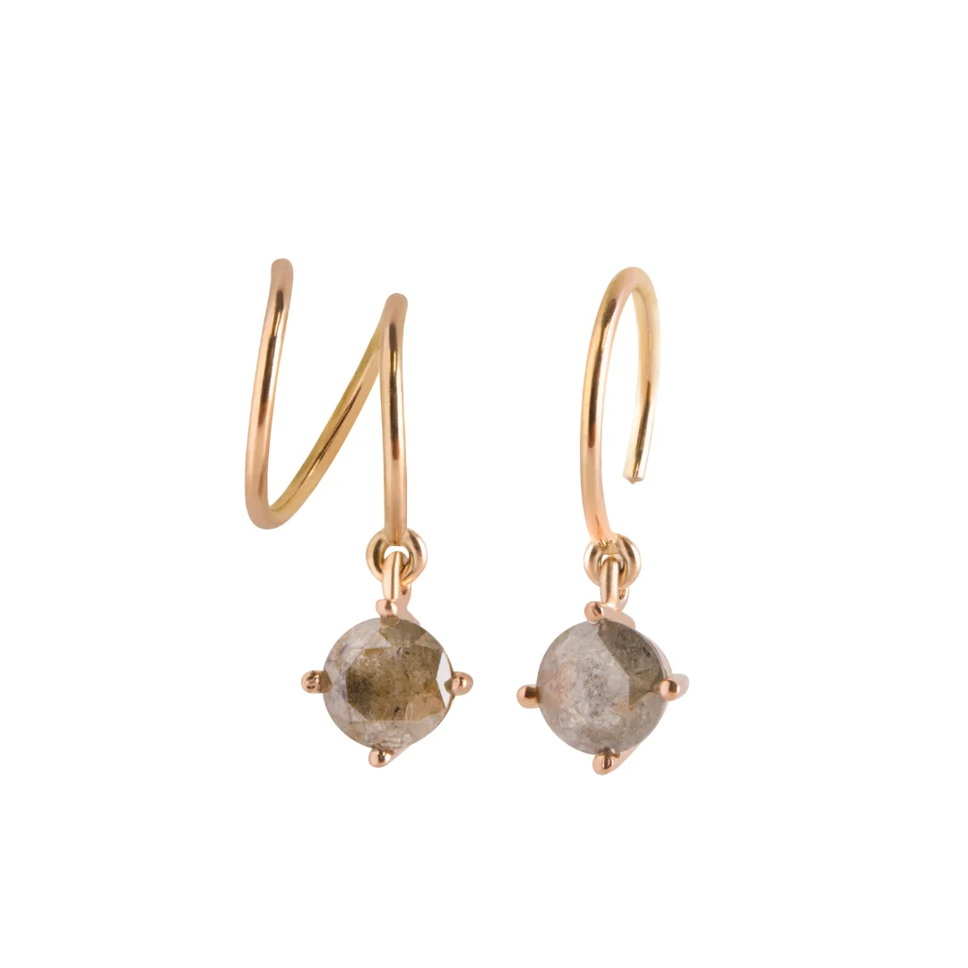 SMOKEY DIAMOND TWIRL EARRINGS