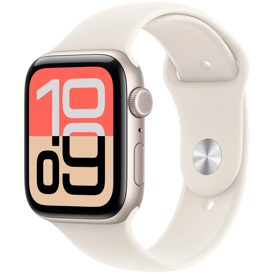 Apple Watch SE 3 GPS + Cellular 44mm Starlight Aluminium Case with Starlight Sport Band - S/M,Model A3328