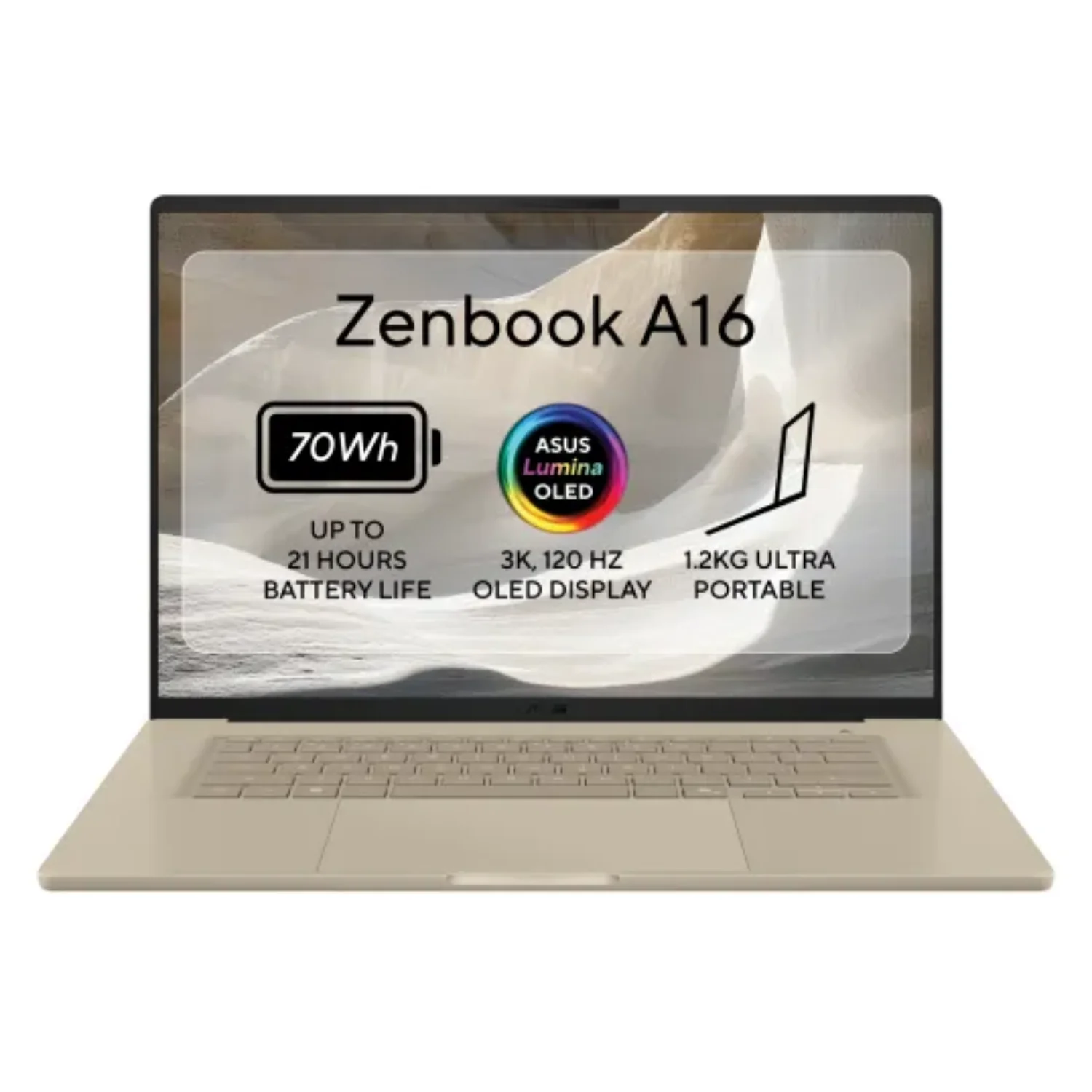 ASUS | Zenbook A16 UX3607 | Snapdragon X2 Elite Extreme | 16" 3K OLED 120Hz | 48GB RAM | 1TB SSD - ZABRISKIE BEIGE
