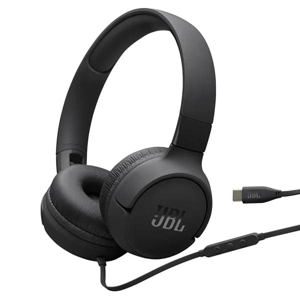 JBL Tune 520C Hi-Res Wired On Ear Headphones - Black