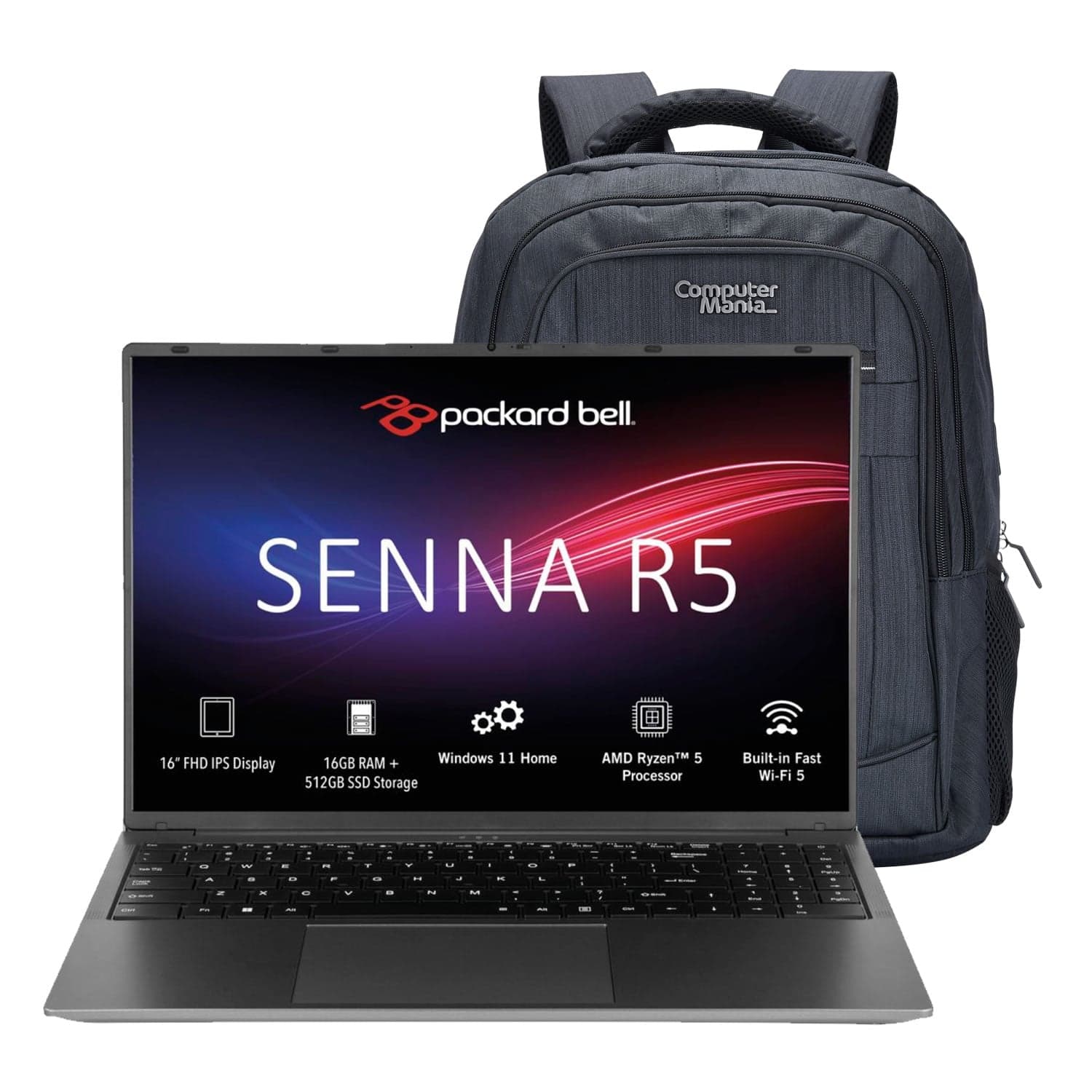 Packard Bell | Senna R5 | 16” FHD | AMD Ryzen 5 | 16GB RAM | 512GB SSD Laptop
