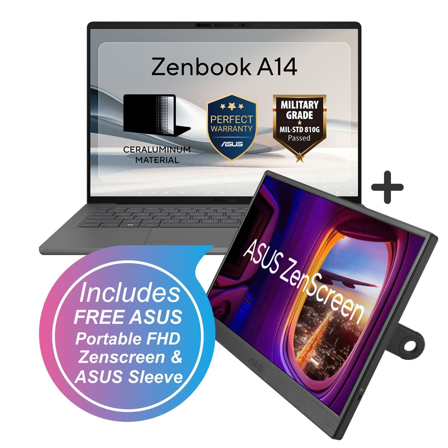 ASUS | Zenbook 14 | Snapdragon | 14" OLED | 16GB RAM | 1TB SSD - Iceland Gray