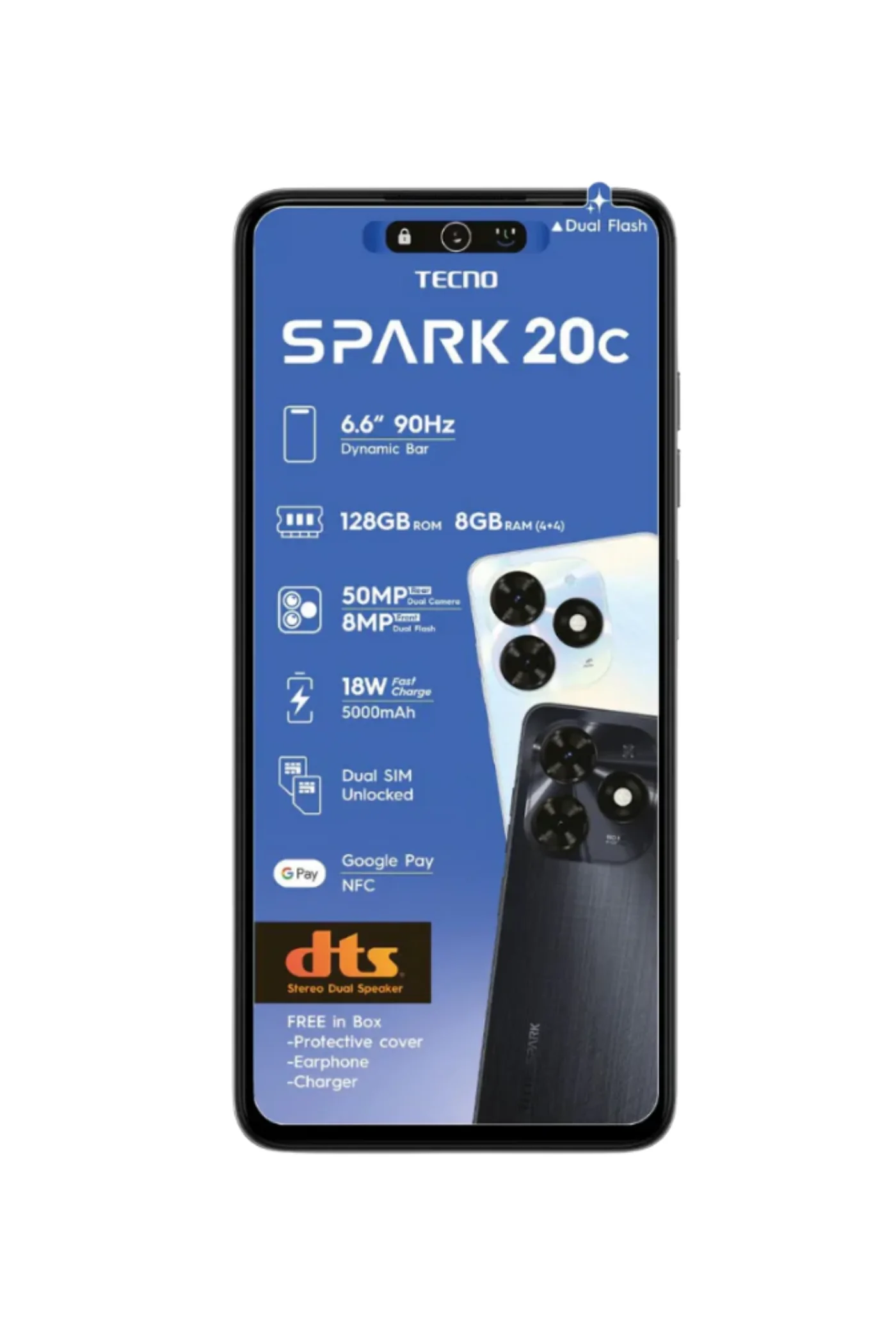 Spark 20C 128GB Dual Sim Black Cellphone