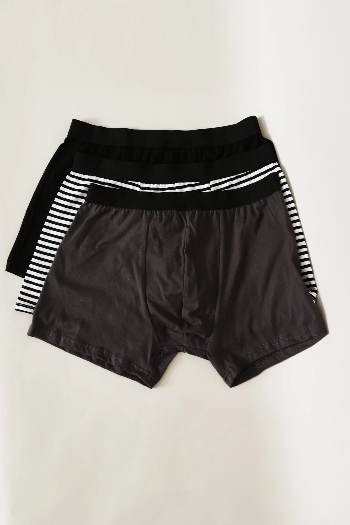 3 Pack Value Trunks - Charcoal/Stripe/Black