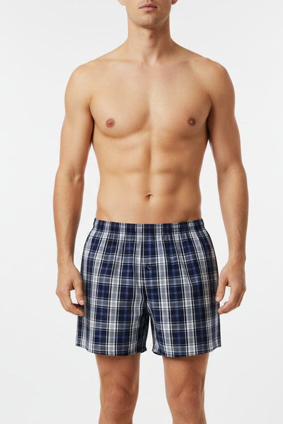 3 Pack Check & Stripe Poly Woven Boxers - Multi