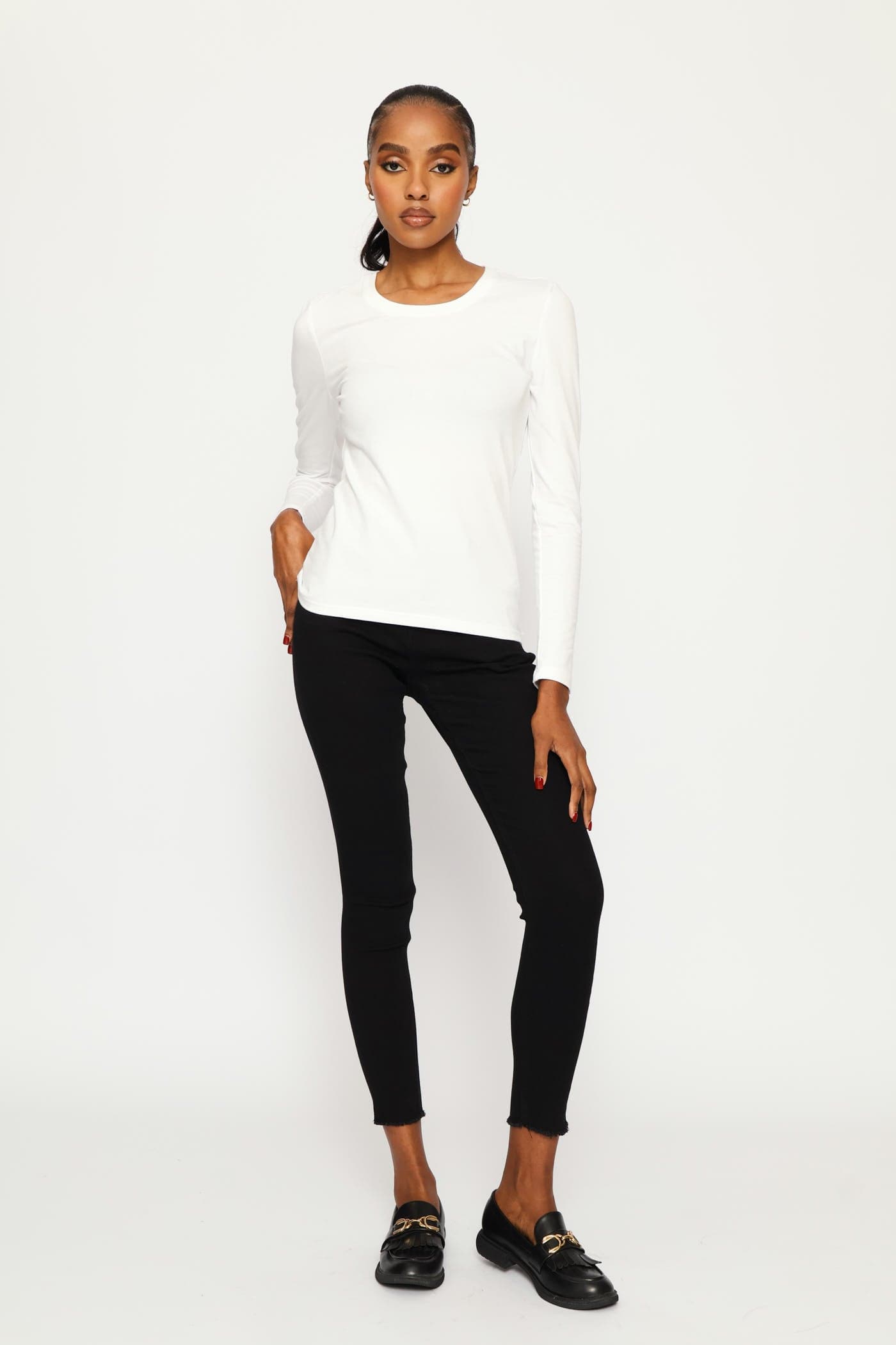 Anklegrazer Skinny Denim Jean - Black