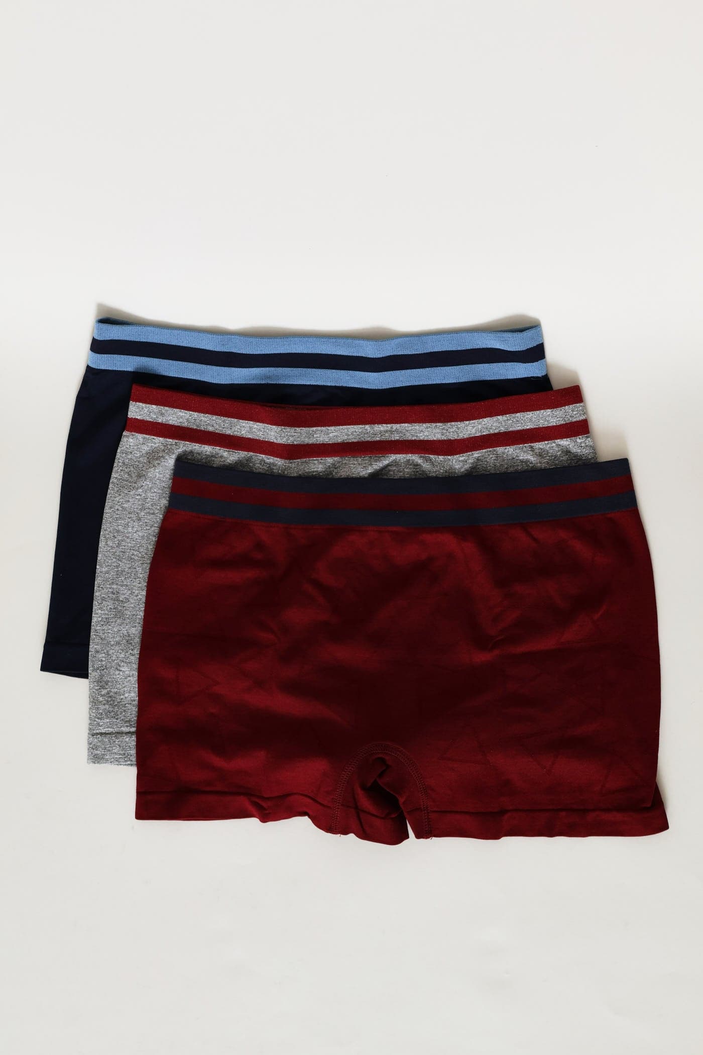 3 Pack Seamless Fashion Boxer - Burgundy/Charcoal/Navy