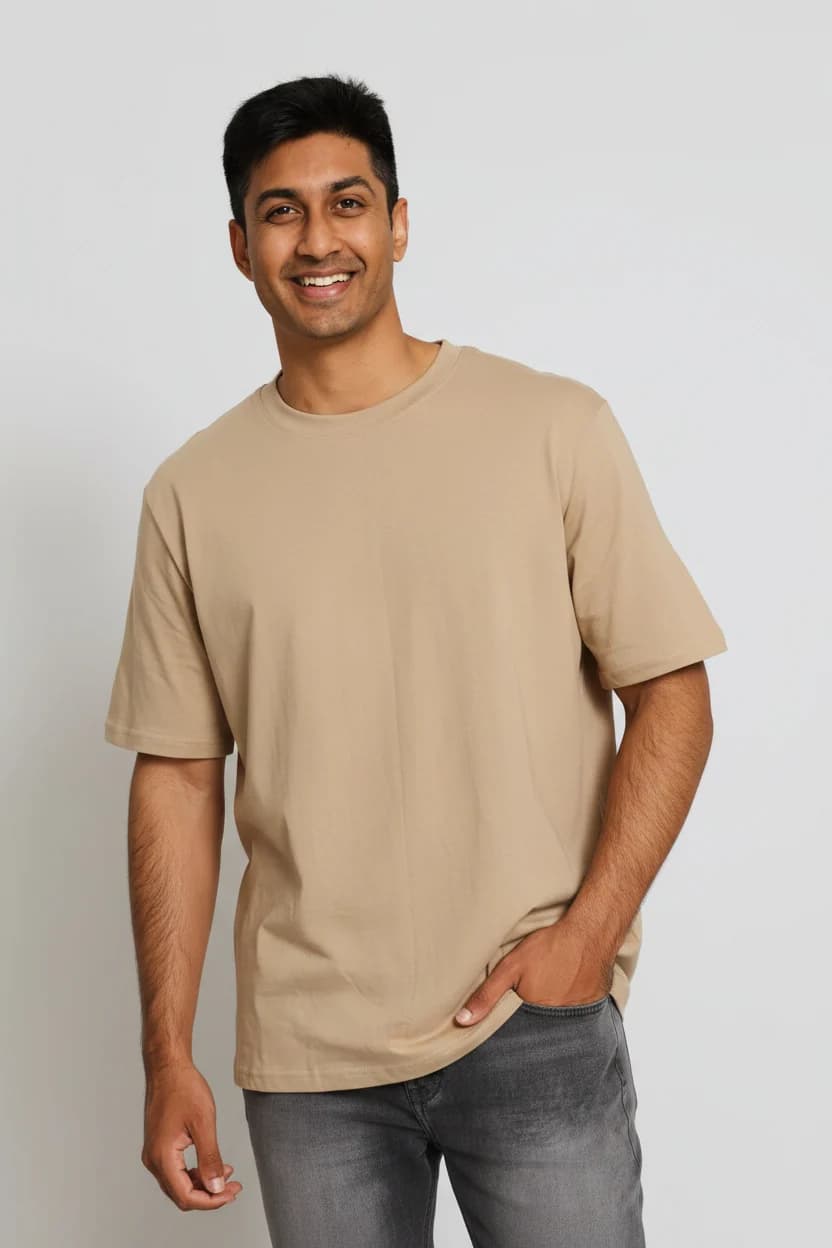 Plain Crew Tee - Taupe
