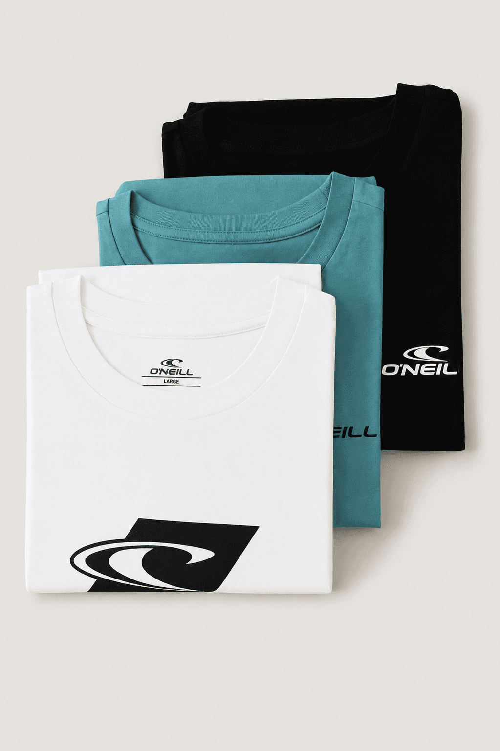 3 Pack Brand Tees - White/Blue/Black