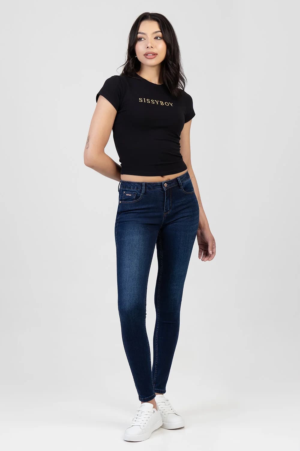 Logan Axel Dark Vintage Skinny Denim - Dark Wash