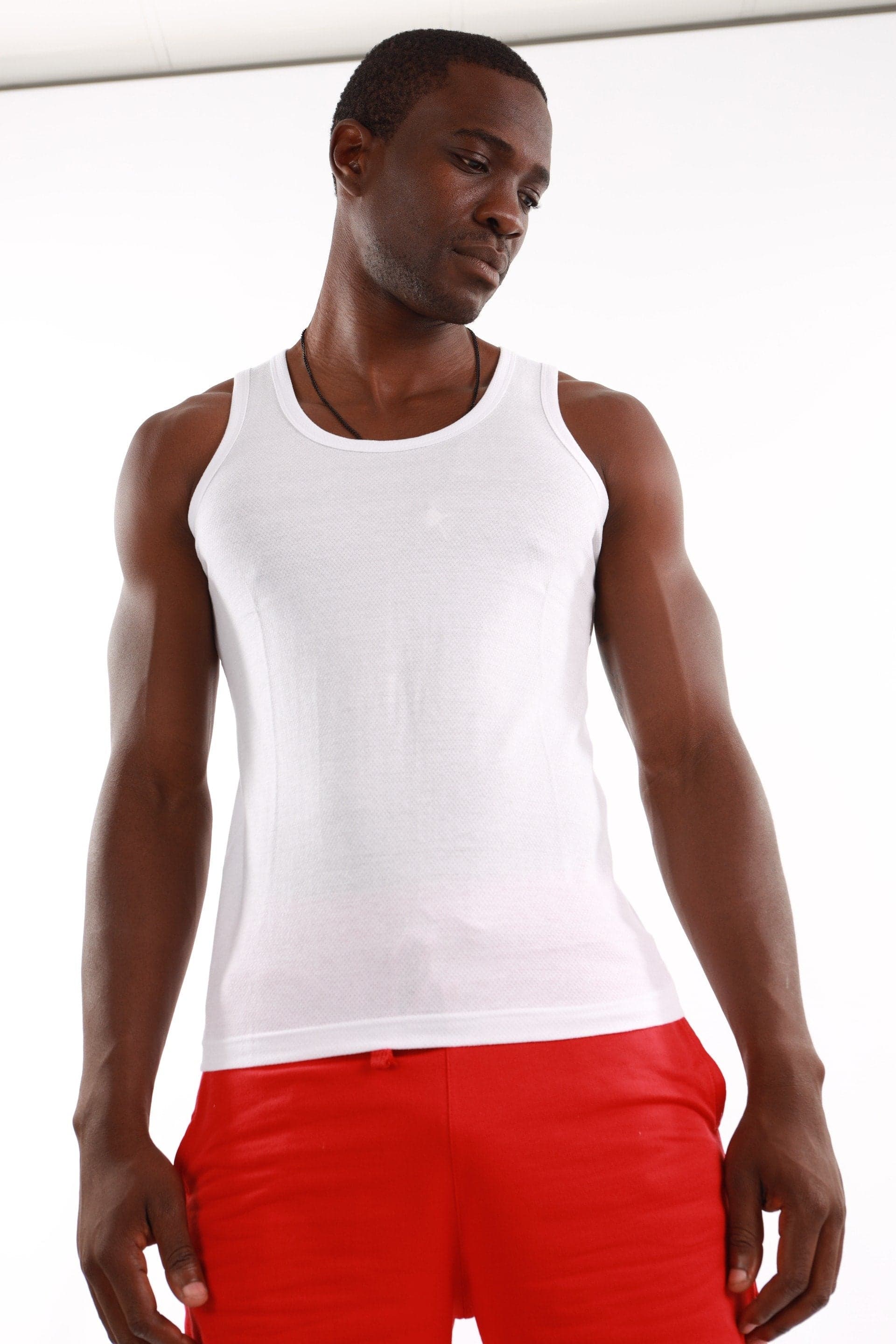 Mens 2 Pack Vest - White