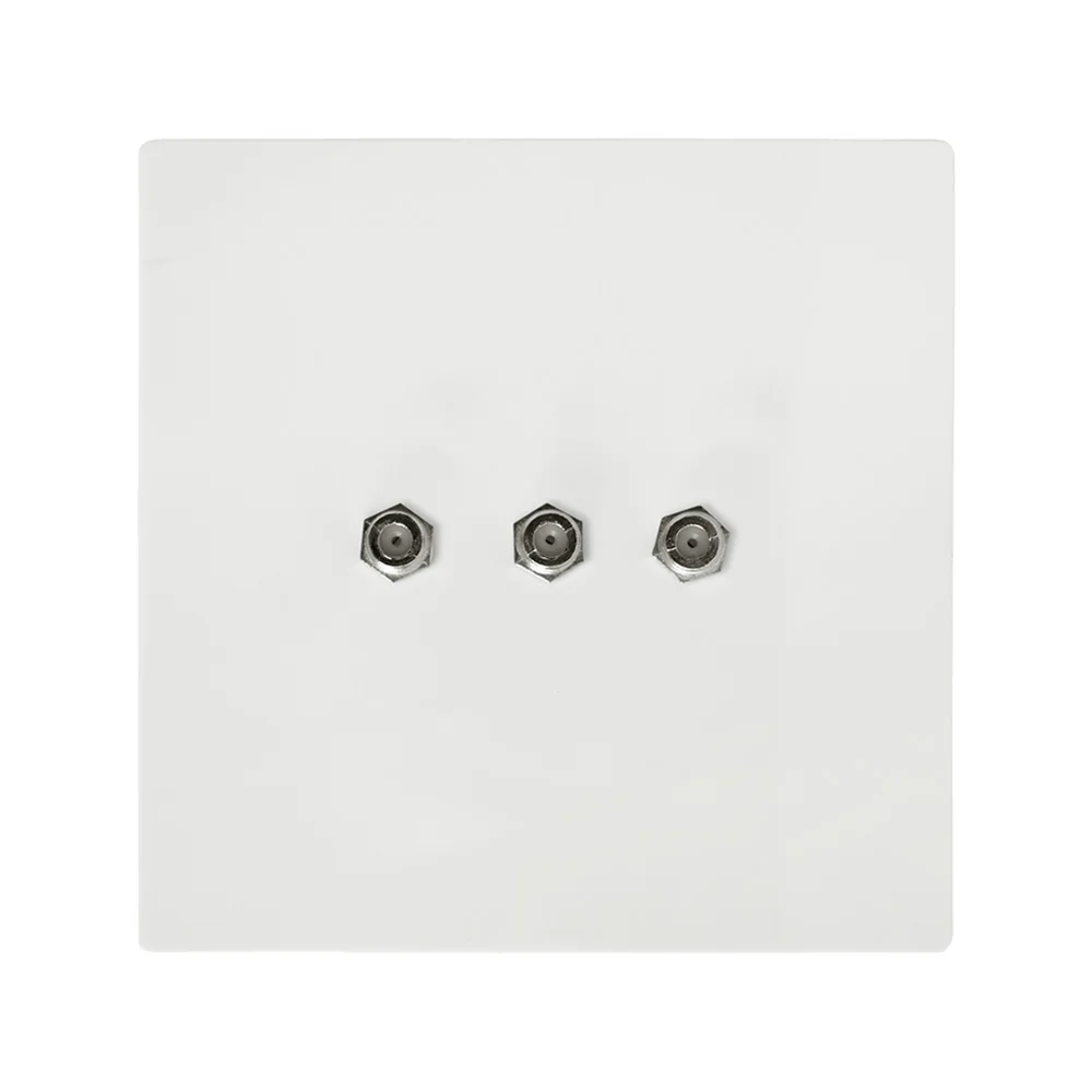Crabtree Topaz Triple Satellite Socket 4x4 - White