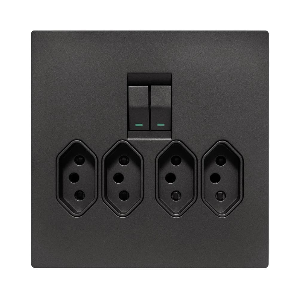 Crabtree Topaz Slimline Compact Socket 4x4 - Graphite